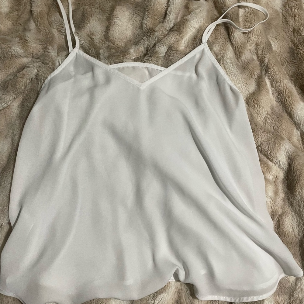 Ann Taylor Loft White Sheer Camisole Top